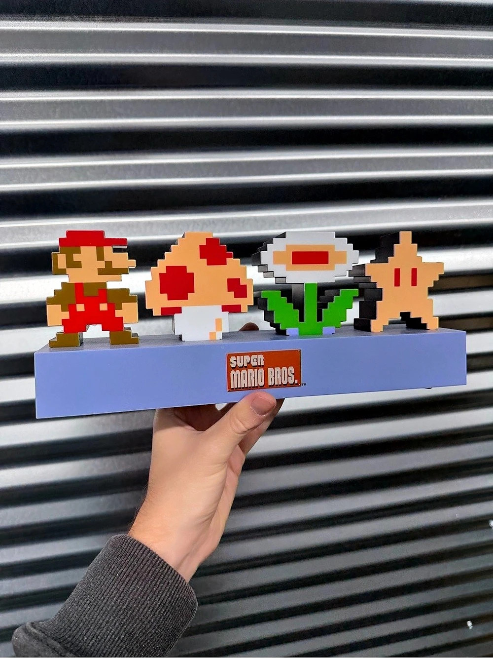 Nintendo Super Mario Bros. Pixel Figure Display Purple Decor